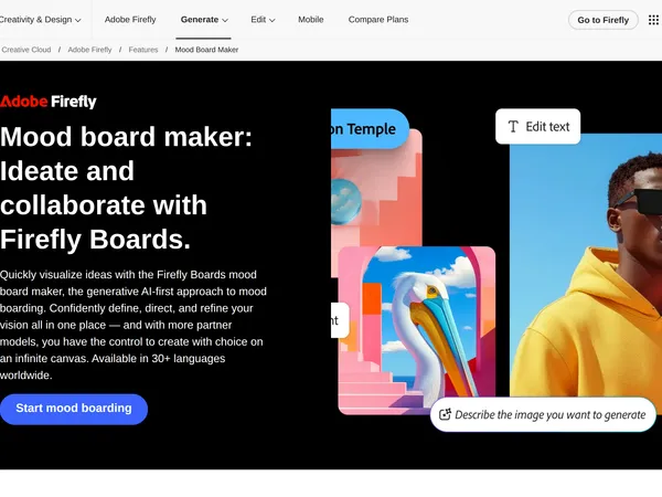 Adobe Express Mood Board screenshot