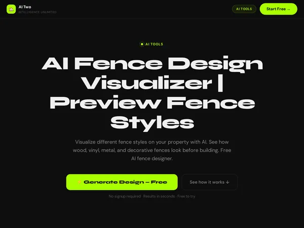 AI Two Fence Design Visualizer screenshot