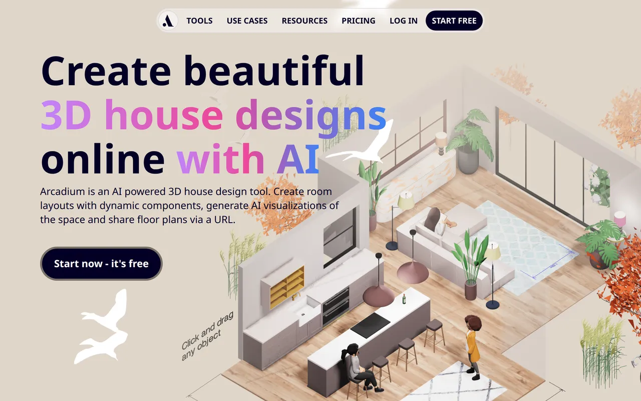 Arcadium 3D home page screenshot