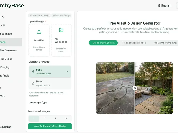 Archybase AI Patio & Driveway Design screenshot