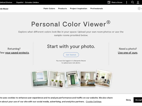 Benjamin Moore Personal Color Viewer screenshot
