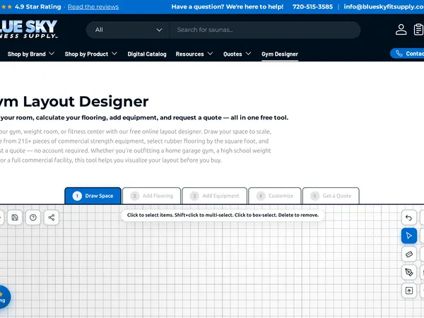 Blue Sky Gym Layout Designer screenshot