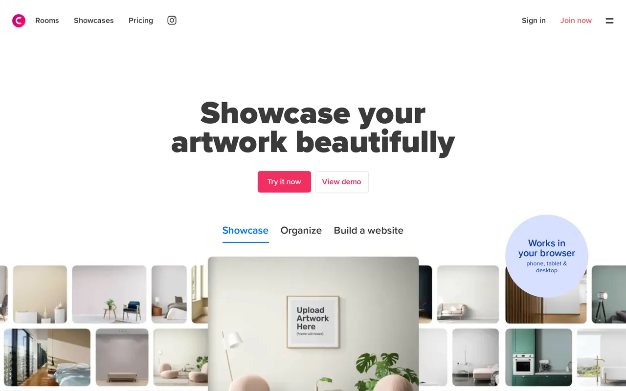 Canvy home page screenshot
