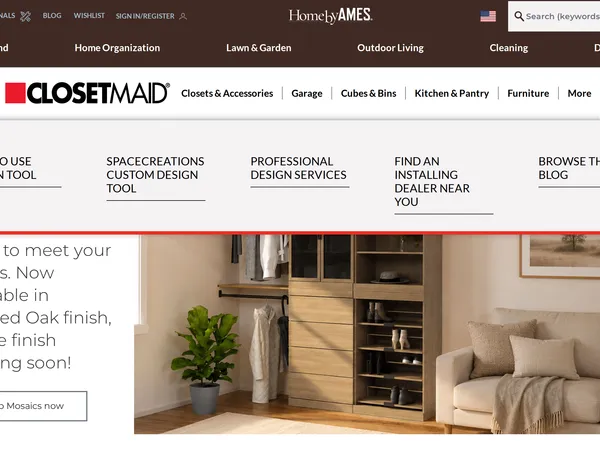 ClosetMaid Design Tool screenshot