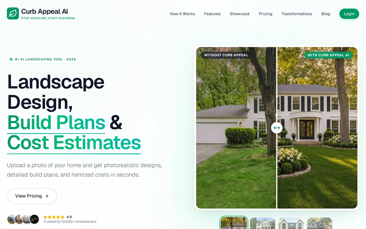 Curb Appeal AI home page screenshot