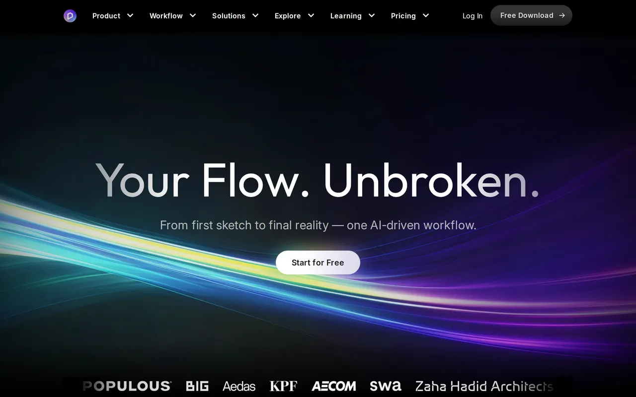 D5 Render home page screenshot