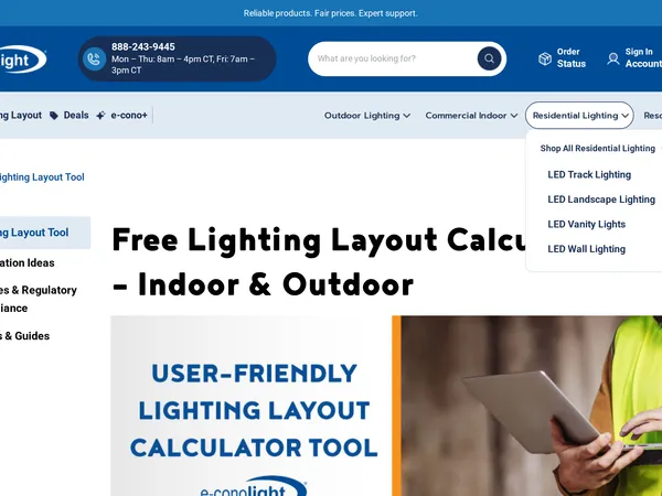e-conolight Lighting Layout Tool screenshot