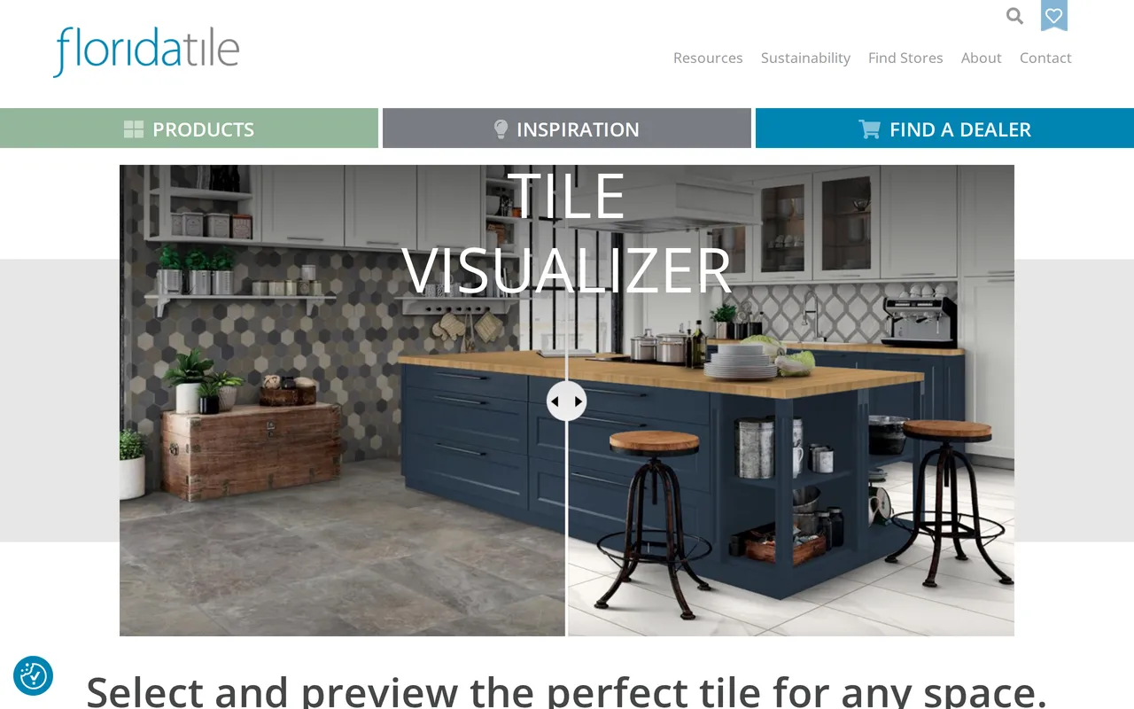 Florida Tile Room Visualizer home page screenshot