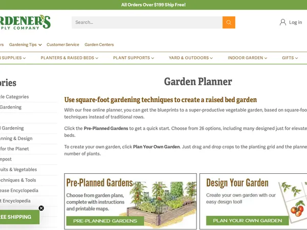 Gardener's Supply Garden Planner screenshot