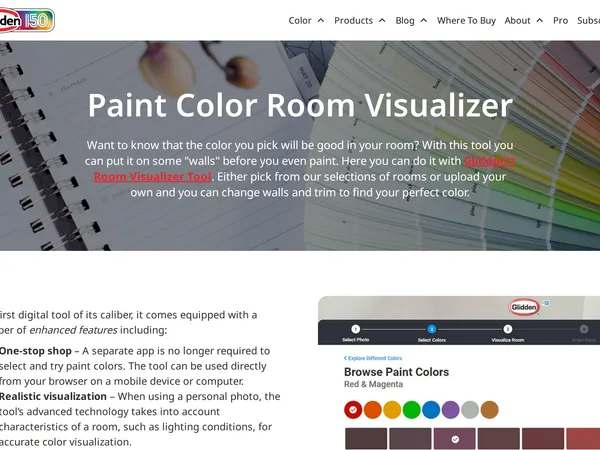 Glidden Paint Color Visualizer screenshot