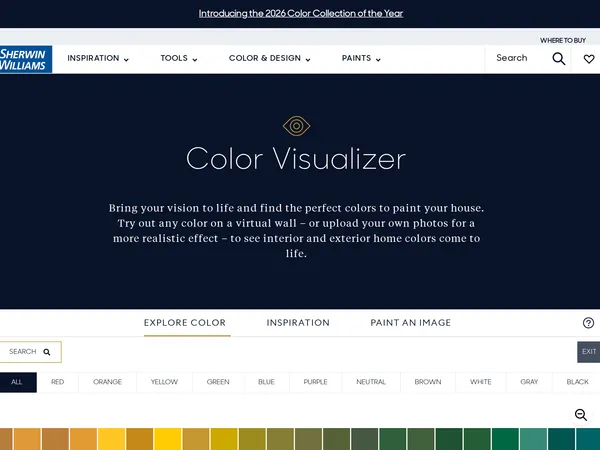 HGTV Home by Sherwin-Williams Color Visualizer screenshot