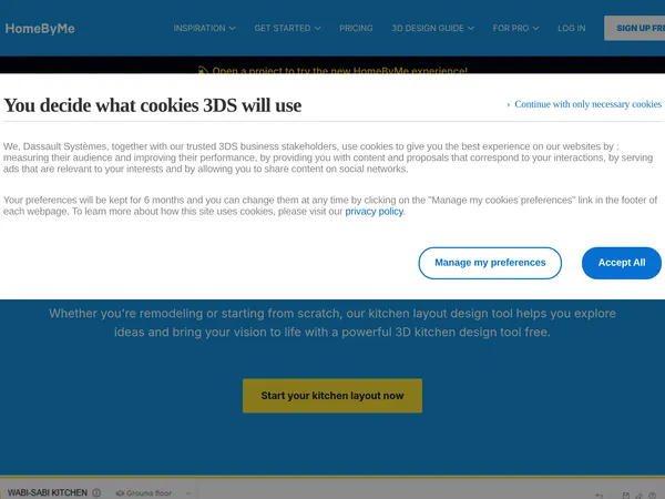 HomeByMe Kitchen Planner screenshot