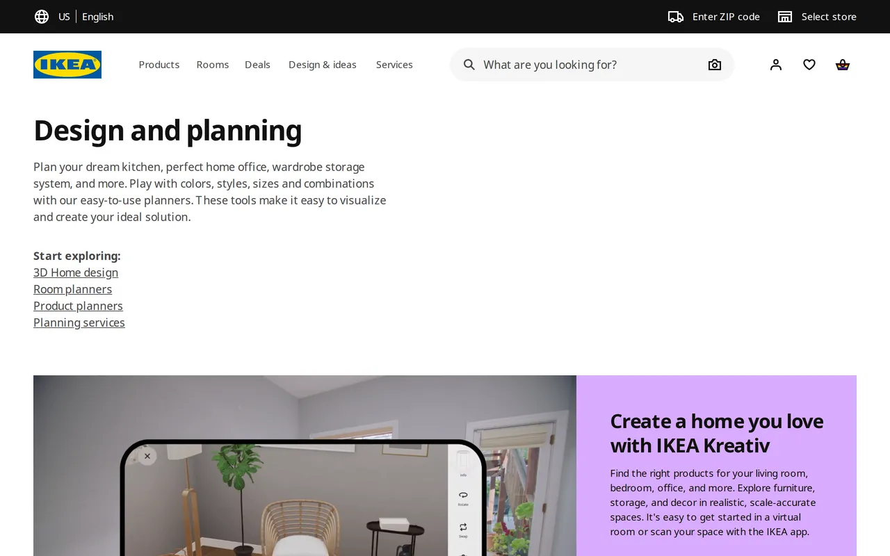 IKEA Kitchen Planner home page screenshot