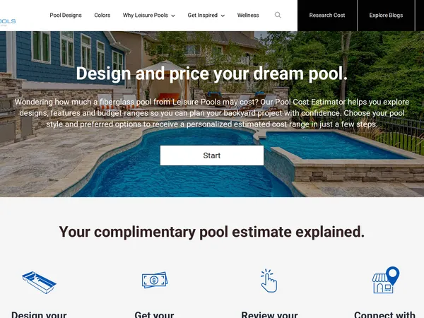 Leisure Pools USA Price Calculator screenshot