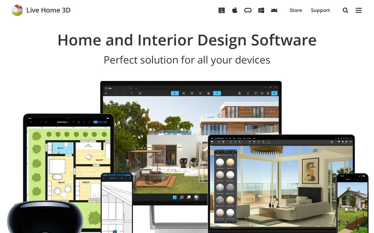 Live Home 3D home page screenshot