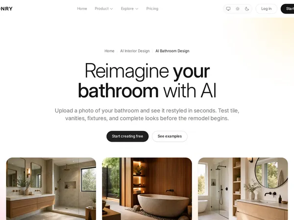 Masonry AI Bathroom Design screenshot