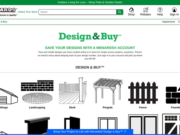 Menards Deck Designer screenshot