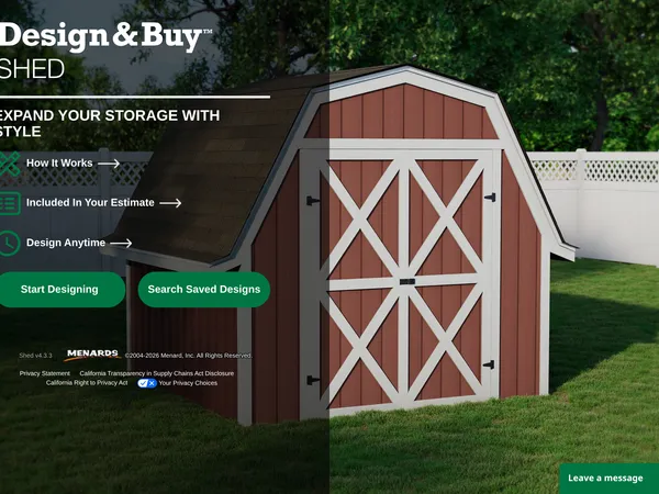 Menards Shed Designer screenshot