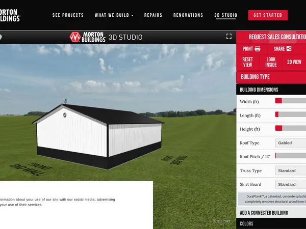 Morton Buildings 3D Studio screenshot