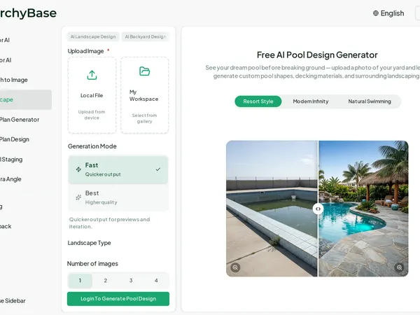 Pool Planner AI (Archybase) screenshot