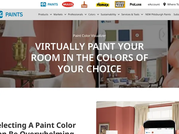 PPG Paint Color Visualizer screenshot