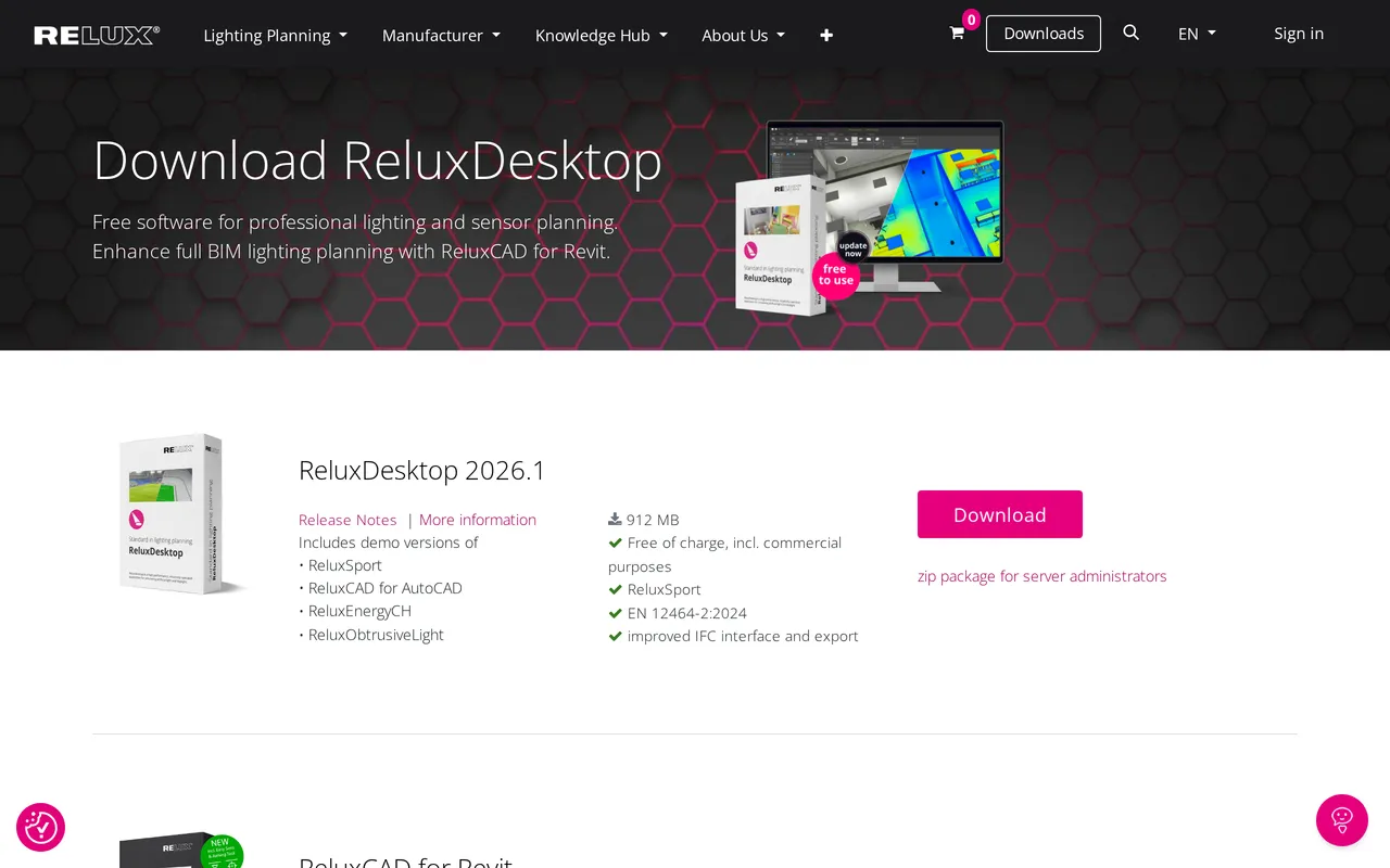 ReluxDesktop home page screenshot