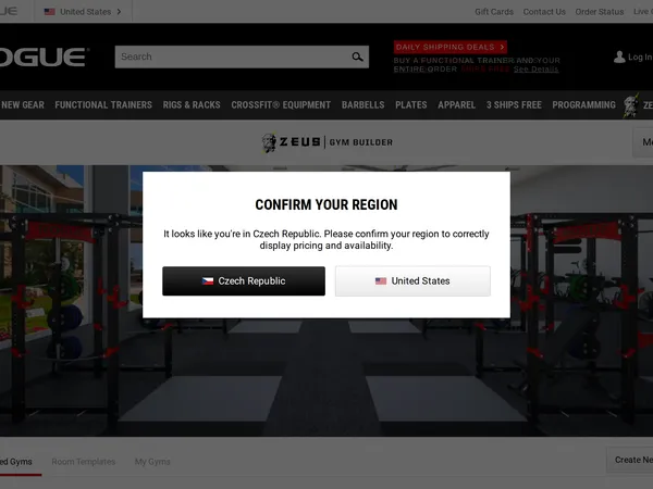Rogue ZEUS Gym Builder screenshot