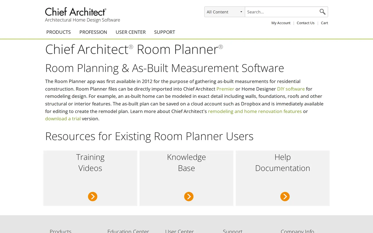 Room Planner LE home page screenshot