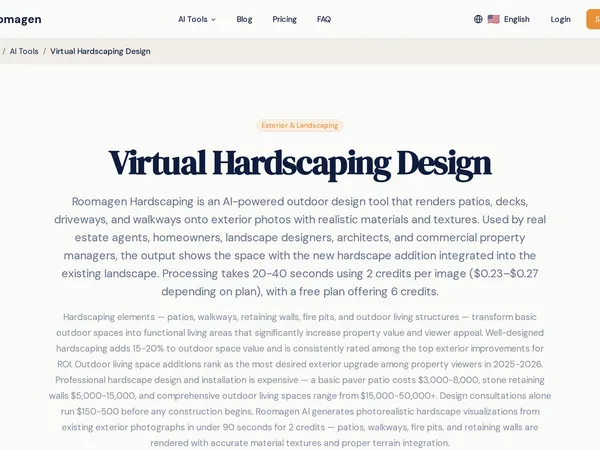 Roomagen Hardscaping screenshot