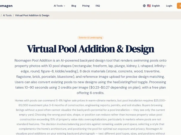 Roomagen Pool Addition screenshot