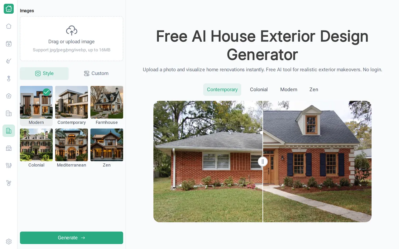 RoomDesign.io Exterior home page screenshot