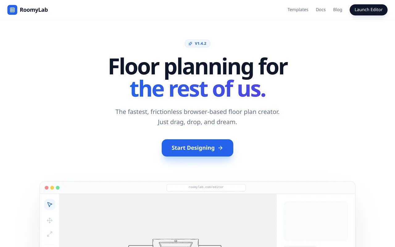 RoomyLab home page screenshot