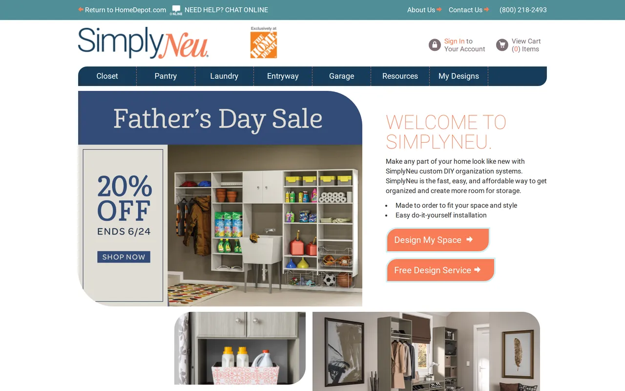 SimplyNeu home page screenshot