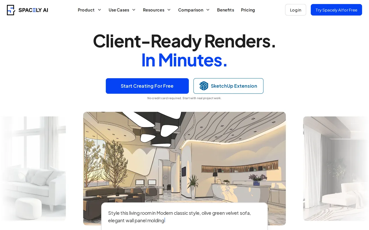 Spacely AI home page screenshot