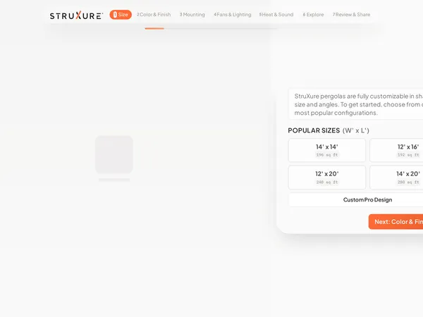 StruXure Pergola X Visualizer screenshot
