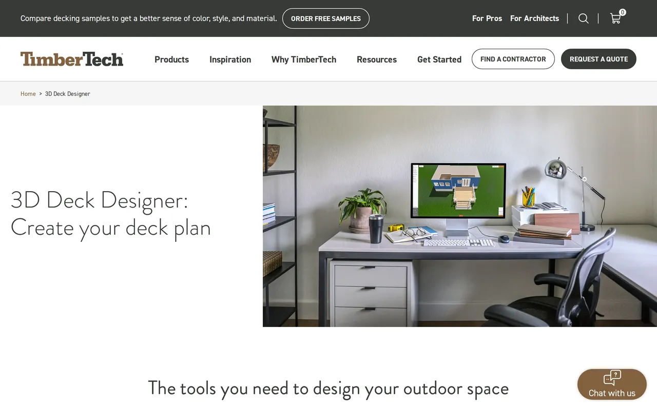 TimberTech / AZEK Deck Designer home page screenshot