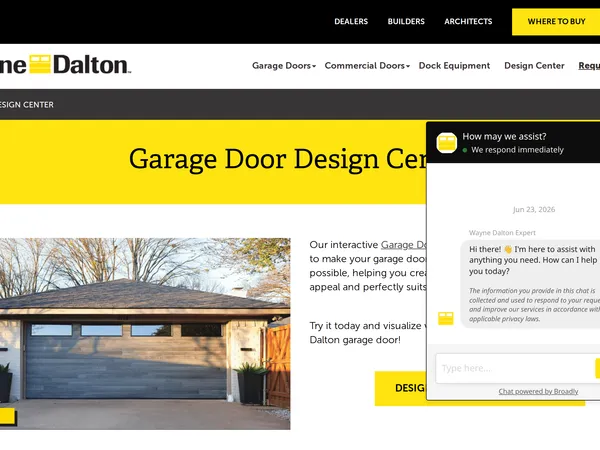 Wayne Dalton Design Center screenshot